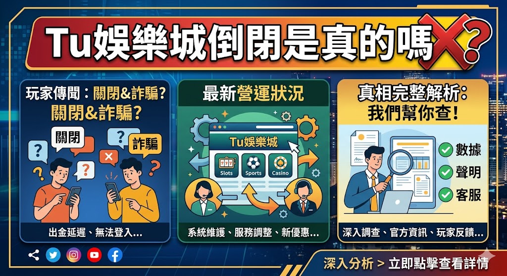 Tu娛樂城倒閉是真的嗎？最新營運狀況、玩家傳聞與真相完整解析